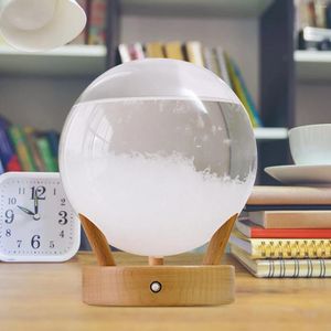 Decorative Figurines Glass Weather Station Light Up Forecaster Barometer Droplet Storm Creative Drop-Shaped Bottle For Home