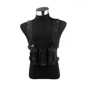 Охотничьи куртки Пробковое снаряжение Triple 556 Mag Pouch Mini Harness Chest Rig Set Черный камуфляж MCBK COG053