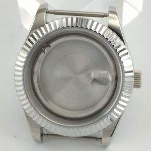 41mm Sapphire Glass Polished Silver Color Stainless Steel Watch Case Fit ETA 2824 2836 Miyota 8205 8215 821A 82 Series Movement P177e