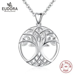 Pendants Eudora Tree of life necklace New 925 Sterling Silver Celtic knot tree pendant Women Jewelry finding Great Gift for friend CYD52