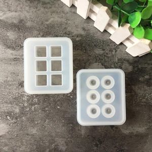 Moldes de cozimento Molde de silicone 16mm Cube Ball Beads 6 Compartimento Molde de resina artesanal DIY artesanato jóias fazendo moldes epóxi