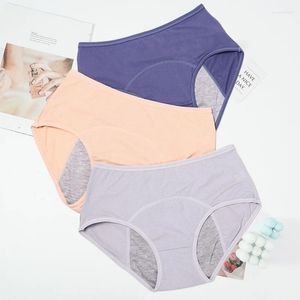 Calcinha feminina para menstruação algodão menstrual cintura alta período feminino à prova de vazamento cuecas menstruelles lingerie plus size