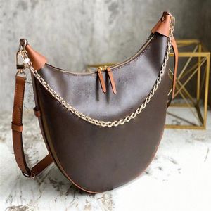 Loop Hobo Bags سلسلة ذهبية حقيبة يد المصممين مصممين للنساء مغلفة باللون القماشي المغلفة.