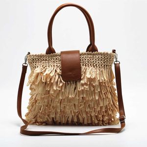 Beach grass skirt lace bag 2023 new woven bag vacation leisure grass woven bag single shoulder diagonal cross handbag for women