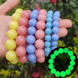 Strand Luminous Bracelets For Women Men Fluorescent Natural Stone Bracelet Night Light Glowing Beads Bangle Fashion Jewelry Couple Gift