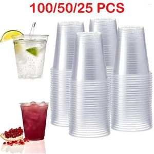 Disposable Cups Straws Outdoor Clear Tableware Birthday Party For Tasting Plastic Picnic Kitchen Cup