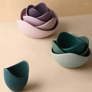 Płytki 2 Układane ceramiczne naczynia lotosowe kreatywne taca owocowa prosta magazyn zen zen 3/4/5pcs set obiad