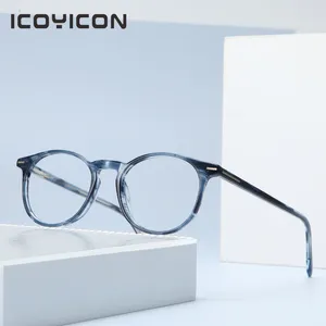 Montature per occhiali da sole Montature per occhiali in acetato Occhiali da vista unisex ovali classici retrò Miopia Occhiali da vista ultraleggeri fatti a mano di marca