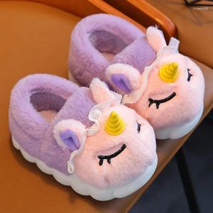 Slipper Winter Warm Children's Slippers Cute Girls Fluffy Home Korean Shoes For Kids Indoor Soft