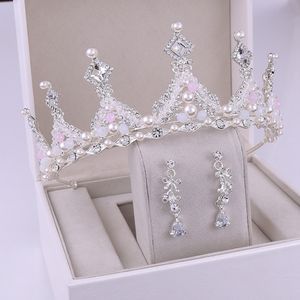 Gold Silver Crown Sparkling Shine Wedding Hair Accessories Rehinestones Pearls Bridal Crowns Bridal Hair Accessories for Women For African Black Women FG009