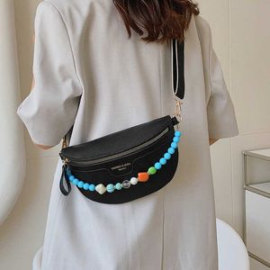 Waist Bags Internet Famous Chest Bag Instagram Women's Summer New Beaded Crossbody Bag Fashionable and Trendy Shoulder Bag Versatile Chain Bag