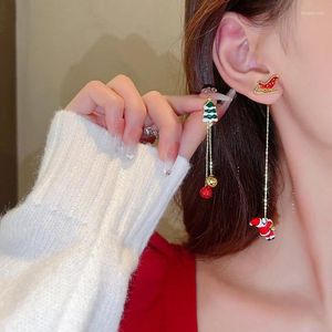 Dangle Earrings Christmas Crystal Snowman Jewelry Tree Stud Earring For Women Creative Party Accessories Girls Gifts