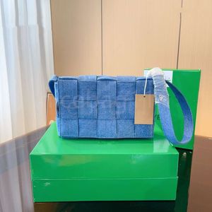 Sacos de noite Sacos de designer de luxo moda tote nova moda palma padrão contraste cor saco saco de ombro portátil bolsa de couro genuíno das mulheres saco bb azul cowboy