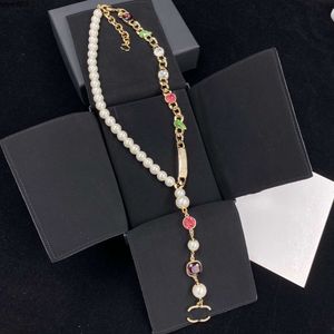 Hänge halsband lyxiga pärlhalsband designer halsband färgglada ädelsten smycken armband bröllop gåva