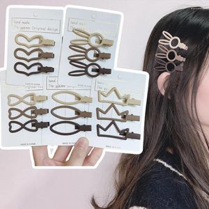 ヘアアクセサリー6pcs/lot女性メタルクリップアヒルヘアピン長い耳ウサギヘアグリップバレットガールズスタイリングツール