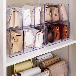 Hooks Handbag Storage Rack för kvinnor Rensa akrylpartition Display Skåp Böcker Divider Organiser Luxury Påsar