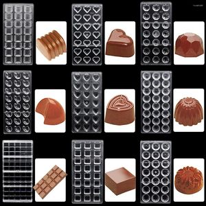 Baking Tools Chocolate Molds Polycarbonate Bonbons Confectionery Candy Bar Moulds Pastry Acrylic Bakery Mold