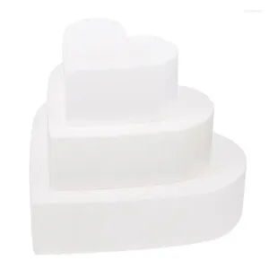 Cake Tools 3pcs Foams Heart Shaped Mold DIY Polystyrene Baked White Embryo Protection Lilong Modelling Party Decoration