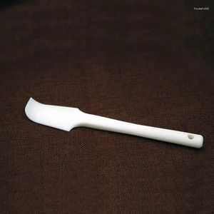 Moldes de cozimento 1 Pcs Food Grade Silicone Branco Flexível Multi Purpose Sorvete Raspador Utensílio de Cozinha Curl Spatula Long Handle