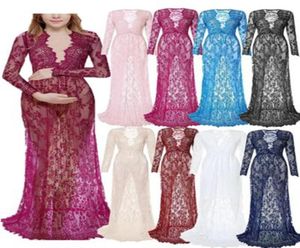 Casual Dresses Fashion Maternity Pography Props Maxi Gown Lace Long Dress Fancy Po Shooting Preamant Plus Size6207357