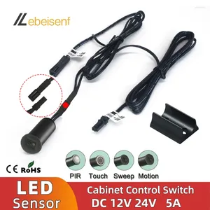 Armário de controle residencial inteligente, interruptor com sensor único, pir, varredura manual, sensor liga/desliga, dc 12v, 24v, 5a, 4 pinos, para iluminação led interna