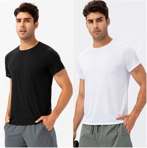 LL-2024 YOGA Outfit Mens Tshirts Gymkläder Träning Fitness Wear Sportwear Trainer Running Shirts Outdoor Tops Short Sleeve Elastic Breattable 451