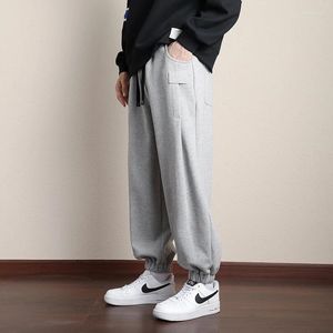 Pantaloni da uomo leggibili Primavera Autunno Pantaloni sportivi casual da uomo Solido allentato elastico in vita alla caviglia Uomo