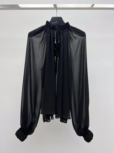 Blusas femininas perspectiva rendas camisa decote design casual moda 2024 verão 0407