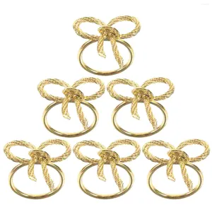 Table Cloth Gold Napkin Ring Bow Holder Christmas Dinner Supplies Party Serviette Rings Decor Ornament