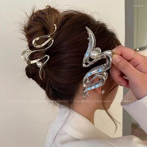 Klipy do włosów moda metalowy pazur dla kobiet dziewczęta koreańskie geometryczne kraba do włosów hairgrips akcesoria na nakrycia głowy