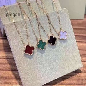 Colar Van Clover Cleef Four Leaf Clover Neckalces Colares Colar designer para mulheres elegantes e luxuosas concha mãe 18k colar com pingente de ouro presente