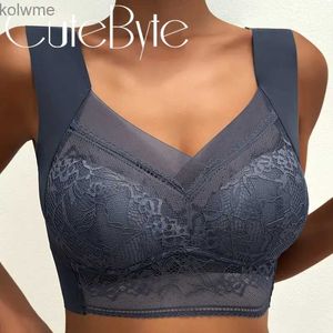 Bras L-5XL Contrast Lace Wireless Bras For Womens Lingerie Top Female Lace Bra Underwire Plus Size Brassiere Perspective Sexy Bras YQ240203