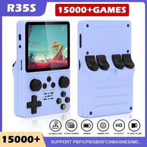 Uppgraderad R35S retro handhållen videospelkonsol 3.5 -tums IPS Full Fit Screen RK3326 Portable Game Player för PS1 Game Machine 240124