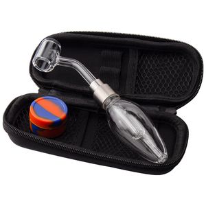 NC027 Bong per acqua in vetro Dab Rig Tubi per fumatori 510 Chiodo per banger al quarzo 45/90 gradi Chiodi in ceramica al titanio Barattolo in silicone Strumento Dabber Stile uovo Bong gorgogliatore anti-rotolamento