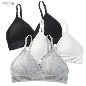 Bras Bras Cotton Seamless Bras For Women Non-Wire Bras Solid Push Up Brassiere V-neck Underwear Thin Pad Cup Soft Female Intimates YQ240203