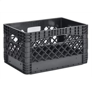 Juggernaut Storage 24 Quart Cassette per latte impilabili rettangolari pesanti nere da 3 pacchi 240125