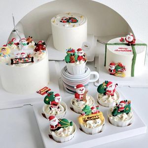 Strumenti per torte Piccola decorazione di Babbo Natale Decorazioni natalizie 2024 Buon compleanno Dessert Topper Decor Merry Supplies