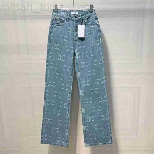 Jeans da donna Designer 2023 Autunno Nuovo Vita alta Dritto Snello Vestibilità ampia Design confortevole Jacquard SCLI