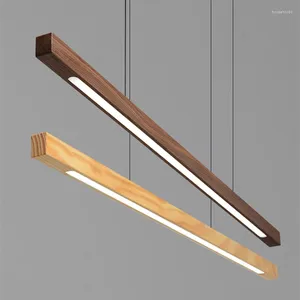 Lampy wiszące nowoczesne światła LED minimalistyczny drewniany hangLamp na sypialnię jadalnia