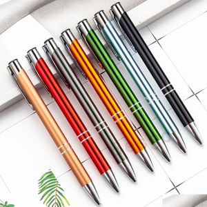 Ballpoint Pens Wholesale New Metal Ballpoint Pens Ballpen Ball Pen Signature Business Office School Student Stationery Gift 13 Colors Dhatj