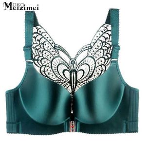 BRAS BRAS MEIZIMEI SEXY SEAMLESS FRONT STÄNGNING BH Big Butterfly Justerbar Push Up Plus Size For Women Stor storlek C D E Cup Brassiere YQ240203