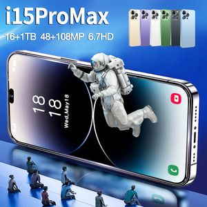 Brandneues i15 Pro Max Android-Mobil-Smartphone 5G-Telefone Original 2023 Vollbild 6,7 Zoll 16 GB + 1 TB Version Globales Mobiltelefon