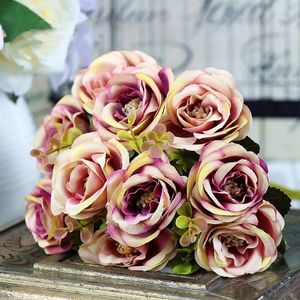 Bröllopsblommor Bouquet Mini Roses Camellia Flores Brudtillbehör Brudtärblommatillbehör