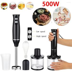 Blender 500W Electric Stick Hand 4 I 1 Handheld Mixer 700 ml Rostfritt stål Blad Vegetabilisk kött nedsänkningsägg Visp Juicer Set