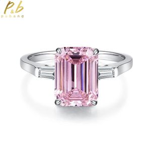 Pubang Fine Jewelry Diamond Ring Solid 925 Sterling Silver Pinkgreen Gem Created Moissanite for Womenn Party Gift Drop 240202