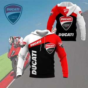 Erkek Hoodies 3D Dijital Baskı Hoodie Ducati Logo Yarışı Takım 2024 İlkbahar ve Sonbahar Kız Kız Kişilik