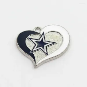 Charms Custom Football 10pcs/lot Enamel Sport Hearts Charm Dangle Diy Jewelry Hanging Accessory