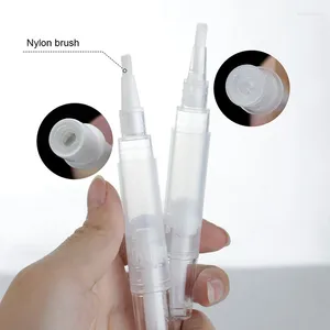 Depolama Şişeleri 5ml Boş tırnak yağı kalemi fırça şeffaf bükülme kütikül kozmetik konteyner dudak parlatıcı tüp