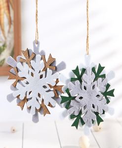 Christmas Ornament Felt Snowflake Pendant DIY Decoration Xmas Tree Hanging Pendants Crafts DHL HH217133105822