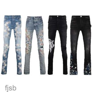 фиолетовые джинсы дизайнерские джинсовые брюки фиолетовые фирменные джинсы фиолетовые джинсы летняя дыра 2024 новый стиль вышивка самосовершенствование и мода на маленькие ноги